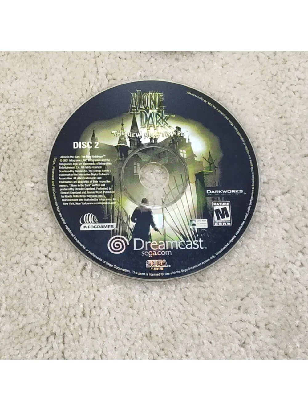 Sega Dreamcast Alone in the Dark The New Nightmare Discs 1 & 2 T-15117N Tested